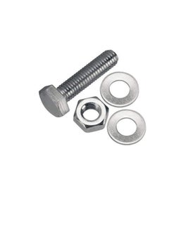 Generic 12 pcs Hex Head Screw Bolts Nuts & Washers Fully Thread GI Plain Finish Bolt Set. (16, 70MM)  - Image 2