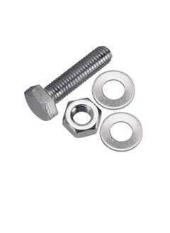 Generic 12 pcs Hex Head Screw Bolts Nuts & Washers Fully Thread GI Plain Finish Bolt Set. (16, 70MM)  - Image 1