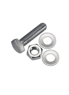 Generic 12 pcs Hex Head Screw Bolts Nuts & Washers Fully Thread GI Plain Finish Bolt Set. (16, 70MM)  - Image 3