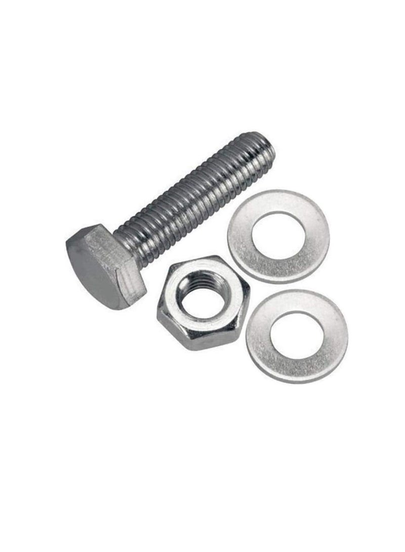 12 pcs Hex Head Screw Bolts Nuts & Washers Fully Thread GI Plain Finish Bolt Set. (16, 70MM)  - Image 3