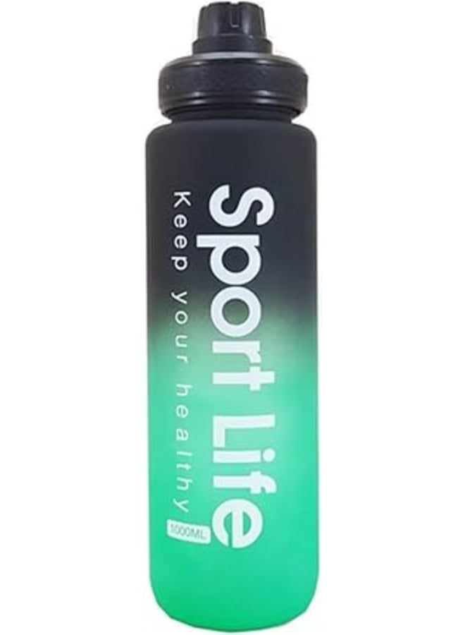سبيس شوب زجاجة مياه رياضية سعة 1000 مل، زجاجة مياه قابلة لإعادة الاستخدام للصالة الرياضية للبالغين والمراهقين والرجال والنساء والمكتب والصالة الرياضية والمدرسة - Image 1