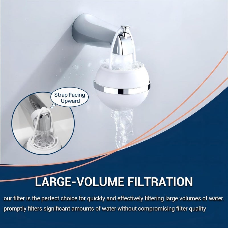 Beati Faucet Bath Bathtub Shower Water Filter for Tub Faucet - Hard Water Softener - Remove Contaminants,Chlorine and Fluoride - Improves Skin, Hair and Nails Condition, White, BTBF-051 - Image 5