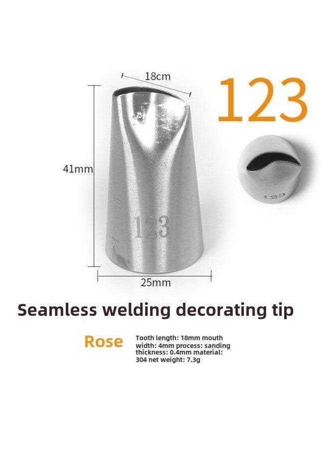 304 Stainless Steel Pastry Nozzle 6-tooth Belt Number Seamless Welding Cream Nozzle Large Cake Decorating Tool-Specifications:123  - Image 1