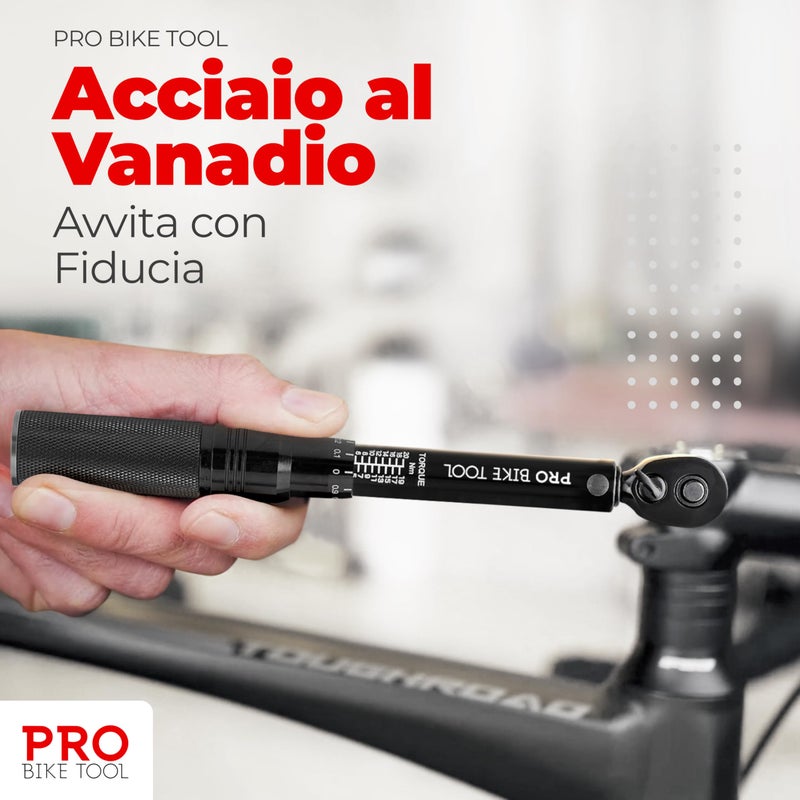 Pro Bike Tool مجموعة مفاتيح عزم الدراجة PRO BIKE TOOL، 2-20 نيوتن متر - تشمل صندوق تخزين، ومفاتيح ألين وتوركس، وبار تمديد - Image 2