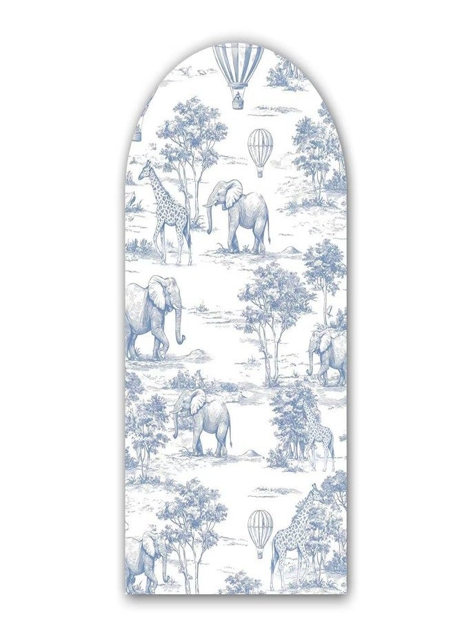كونبون غطاء خلفية مقوس أزرق عتيق من قماش توال دو جوي من كونبون، غطاء حامل من الإسباندكس بنمط مغامرة الغابة، غطاء بالون هواء ساخن، زينة حفلة عيد ميلاد الأولاد الأول (بدون حامل!) - Image 2
