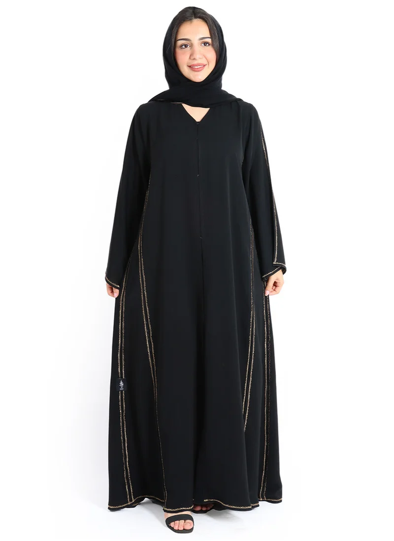 IKKXA Luxury Crystal Embroidery Emirati Abaya