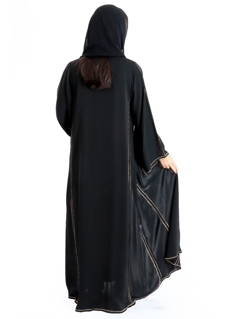 اكسا عباية فخمة تطريز كرستال AIK5021