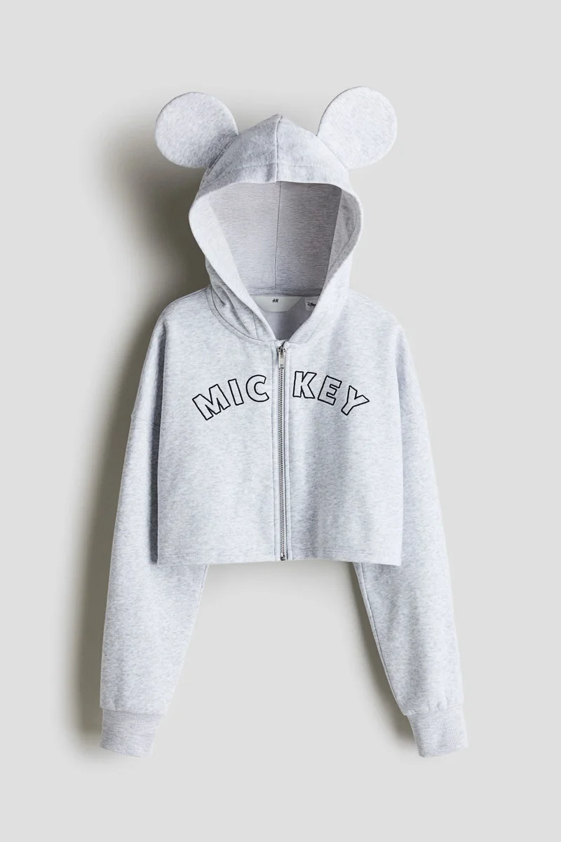 H&M Motif-Detail Zip-Through Hoodie