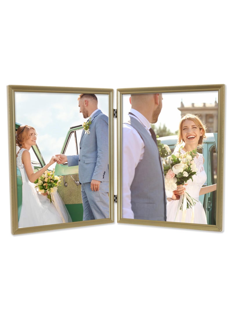 Lawrence Frames Lawrence Frames Bead Border Design 8x10 Double Satin Gold 