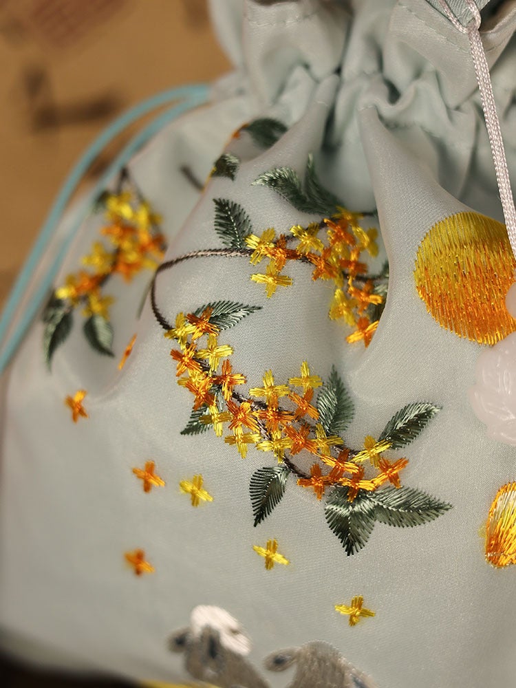 Suzhou Embroidery Bag Embroidery Bucket Bag Heavy Embroidery Antique Bag Chinese Style Handbag Messenger Bag Hanfu Small Bag - Image 3