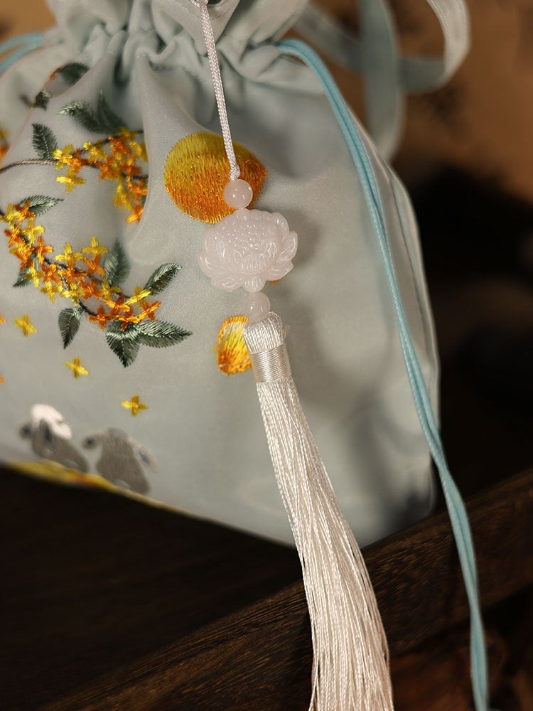 Suzhou Embroidery Bag Embroidery Bucket Bag Heavy Embroidery Antique Bag Chinese Style Handbag Messenger Bag Hanfu Small Bag - Image 5