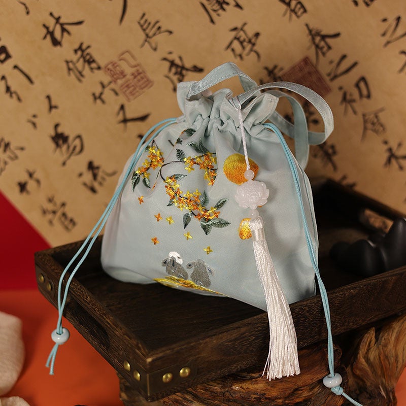 Suzhou Embroidery Bag Embroidery Bucket Bag Heavy Embroidery Antique Bag Chinese Style Handbag Messenger Bag Hanfu Small Bag - Image 1
