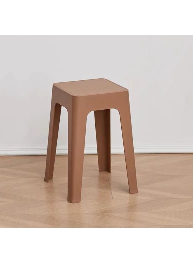 DANUBE HOME Ottawa Stool Light Weight Single Backless Chair PP Material Modern Design 1 Seater Chair For Living Room Dining Room Indoor Furniture L28xW28xH47cm -Brown