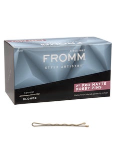 Fromm Style Artistry 2” Crimped Bobby Pins, Secure Hold, Suitable for All Hair Types and Lengths, Hair Accessories for Women, Matte Blonde, 600 Pack 