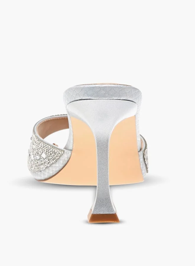 فلورا بيلا من شو إكسبرس Women Embellished Slip-On Sandals with Flared Heels