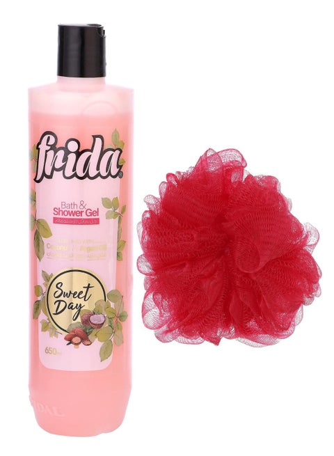 فريدا جل الاستحمام سويت داي  650 مل + لوفا متعدد الالوان