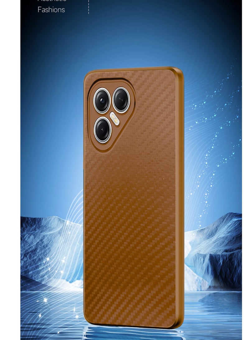 Wtech Tecno Pova 7 Pro 5G 2025 Liquid Silicone Carbon Fiber Texture Case Cover (MCFPSN) - Brown - Image 4