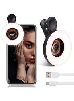 Portable Rechargeable Phone Lens Macro Light Mini Clip Ring Light Lens for iPhone/Android