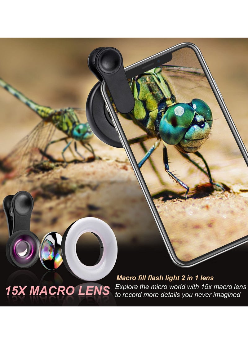 SYOSI - Portable Rechargeable Phone Lens Macro Light Mini Clip Ring Light Lens for iPhone/Android - Image 1