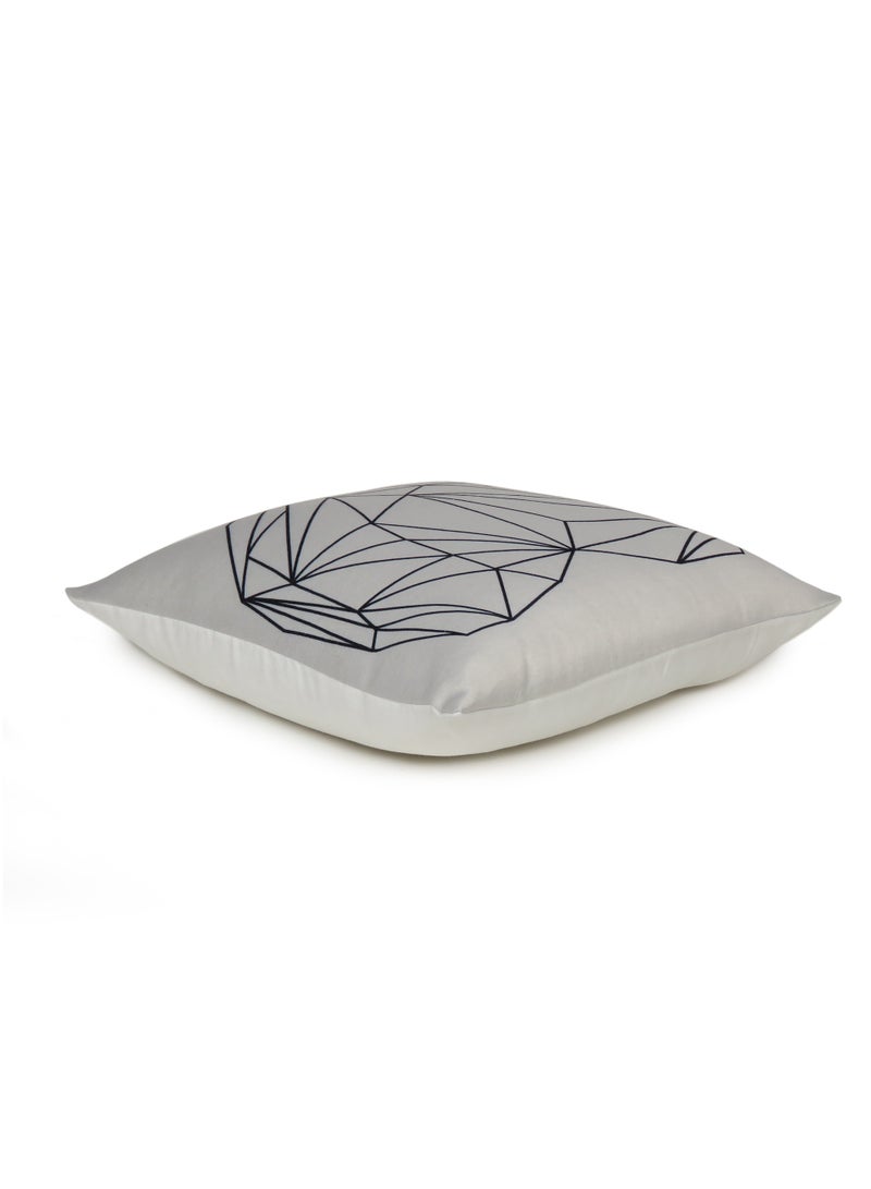 Oussum Geometric Decorative White Cushion Cover Pack of 2 For Bed Room Office Home Sofa Home Decoration (16 X 16 Inch) - Image 3