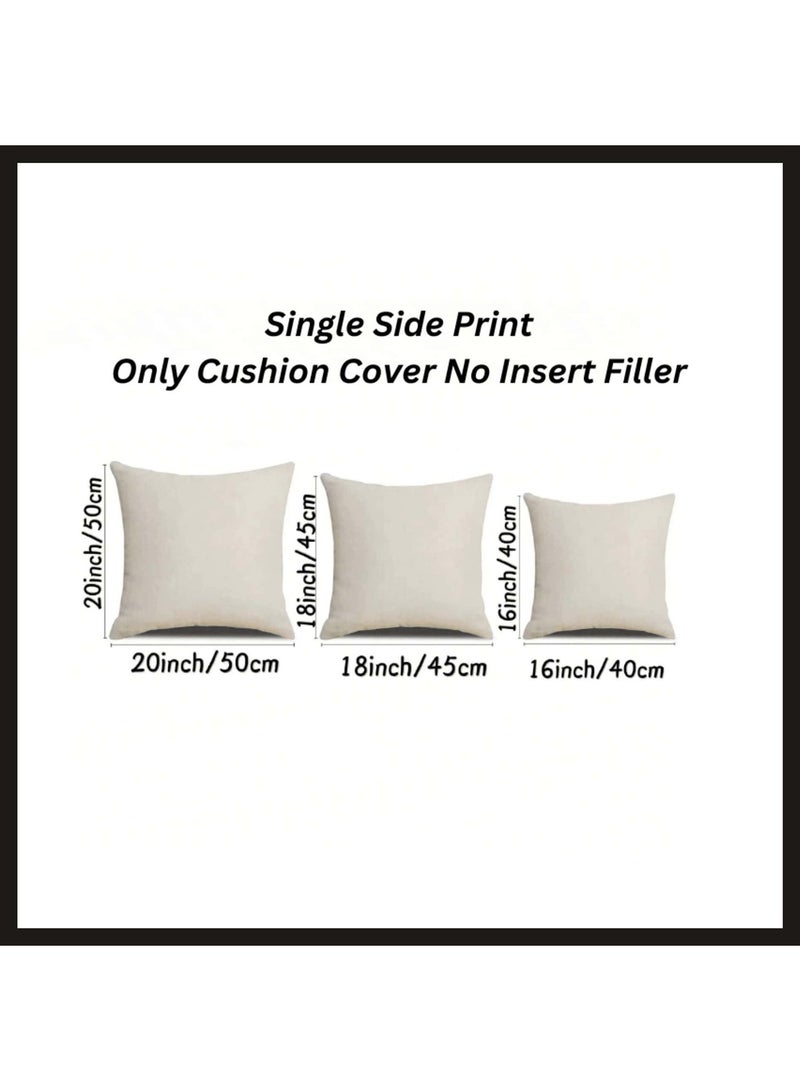 Oussum Geometric Decorative White Cushion Cover Pack of 2 For Bed Room Office Home Sofa Home Decoration (16 X 16 Inch) - Image 5