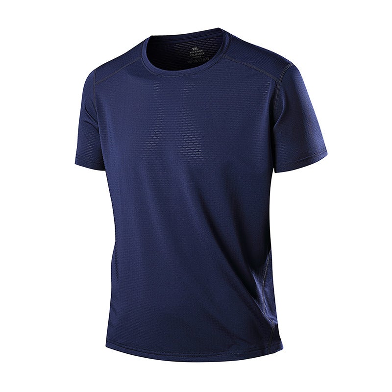 Quick-Drying Clothes Short-Sleeved T-Shirt Men'S New Summer Half-Sleeved Plus Size Round Neck Sports Running Fitness Ice Silk Top - Image 1