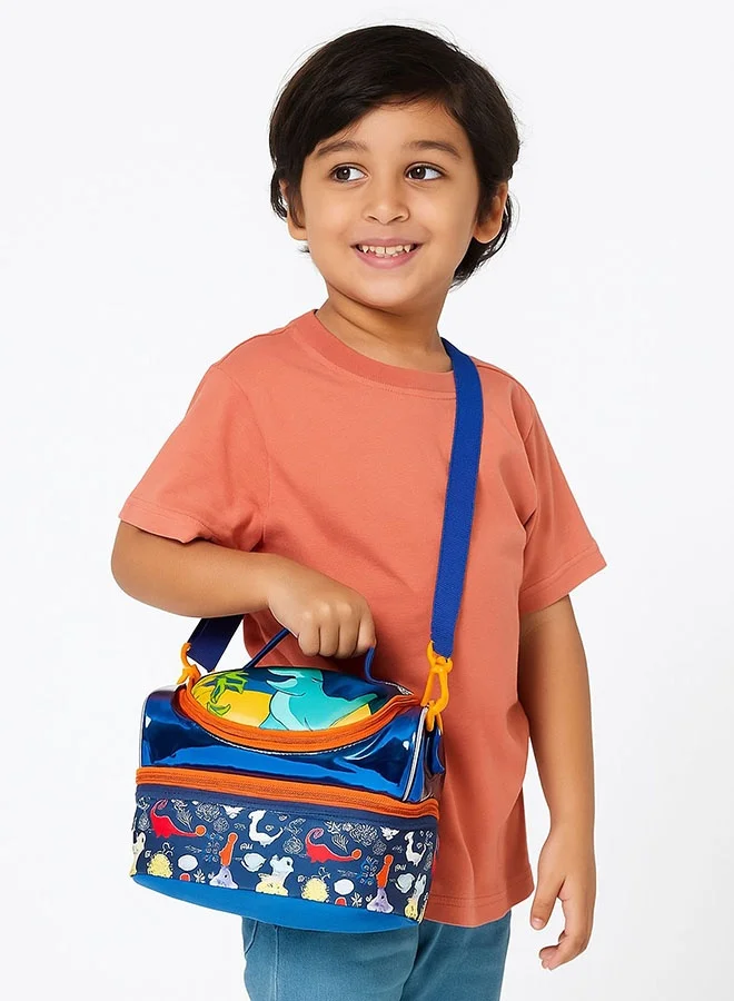 LITTLE SURPRISE BOX Little Surpise Box,Dino Theme Double Compartment Insulated Lunch Bag For Kids