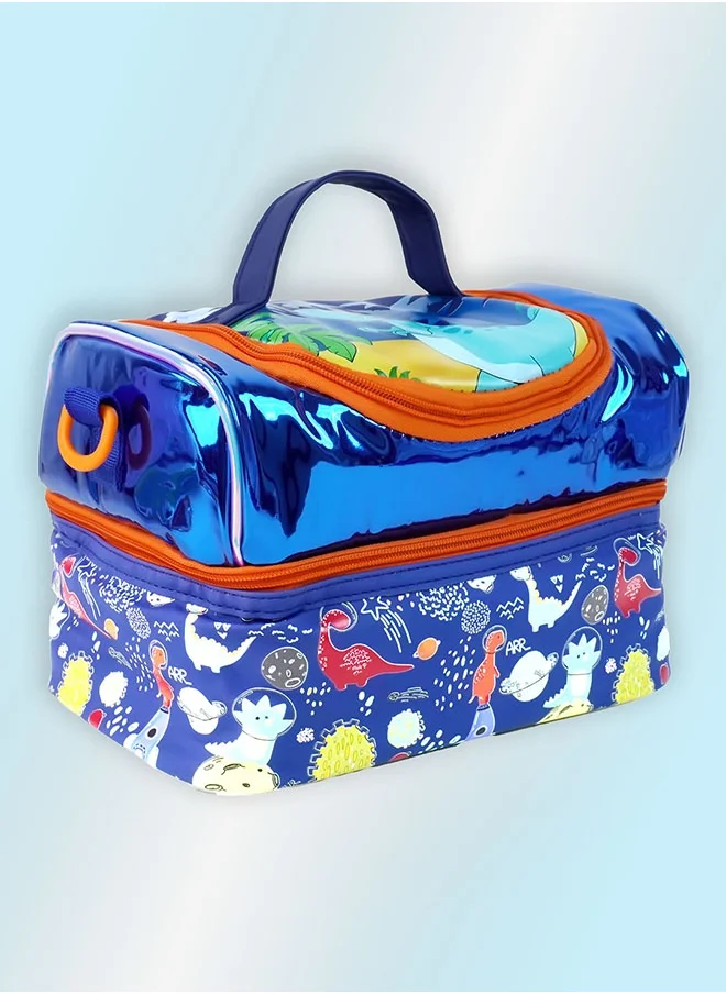 صندوق المفاجآت الصغيرة Little Surpise Box,Dino Theme Double Compartment Insulated Lunch Bag For Kids