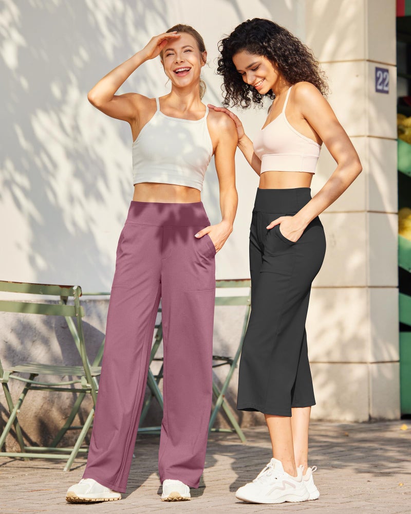 G4Free Women's Flare Yoga Pants Flare Leggings High Waisted Tummy Control Workout Casual Bootcut Pants(Velvet Dust,L,Regular) - Image 2