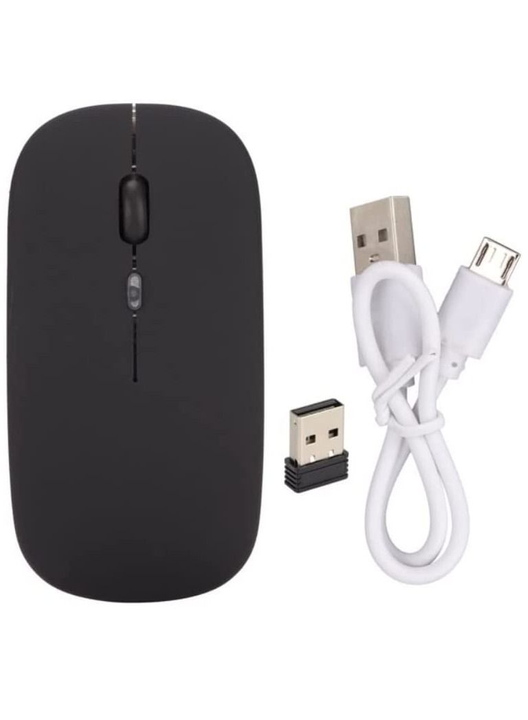 Ntech Bluetooth Mouse Ultra Slim Design 2.4GHz Rechargeable Wireless Bluetooth Dual Mode Mouse for MacBook Pro/MacBook Air, for Laptop/PC/Mac/iPad pro/Computer (black) - Image 1