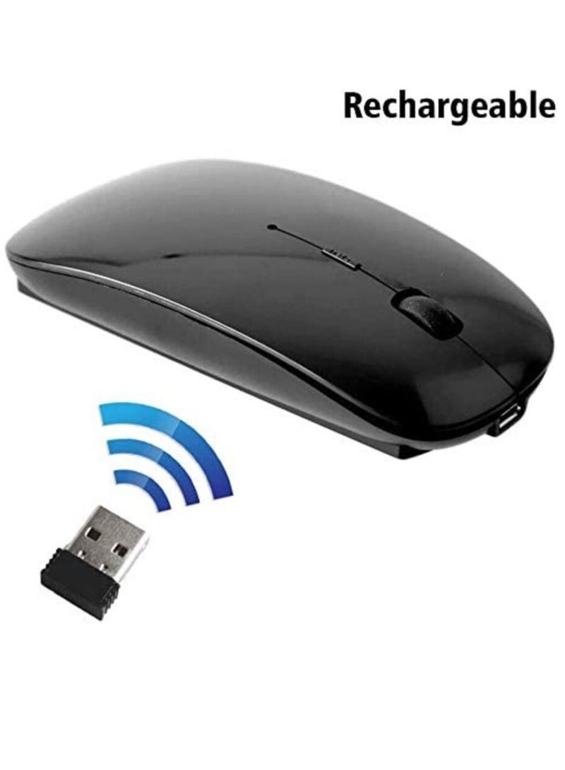 Ntech Bluetooth Mouse Ultra Slim Design 2.4GHz Rechargeable Wireless Bluetooth Dual Mode Mouse for MacBook Pro/MacBook Air, for Laptop/PC/Mac/iPad pro/Computer (black) - Image 3