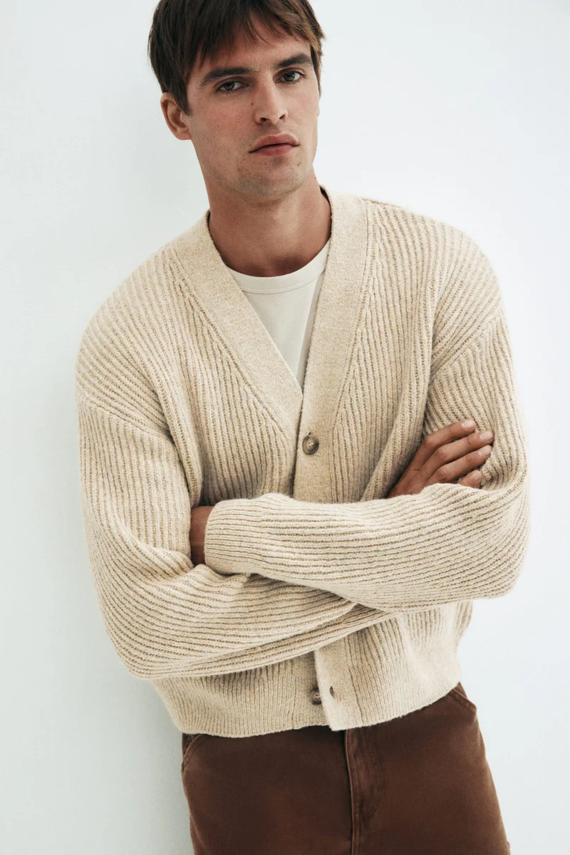 H&M Loose Fit Rib-knit cardigan