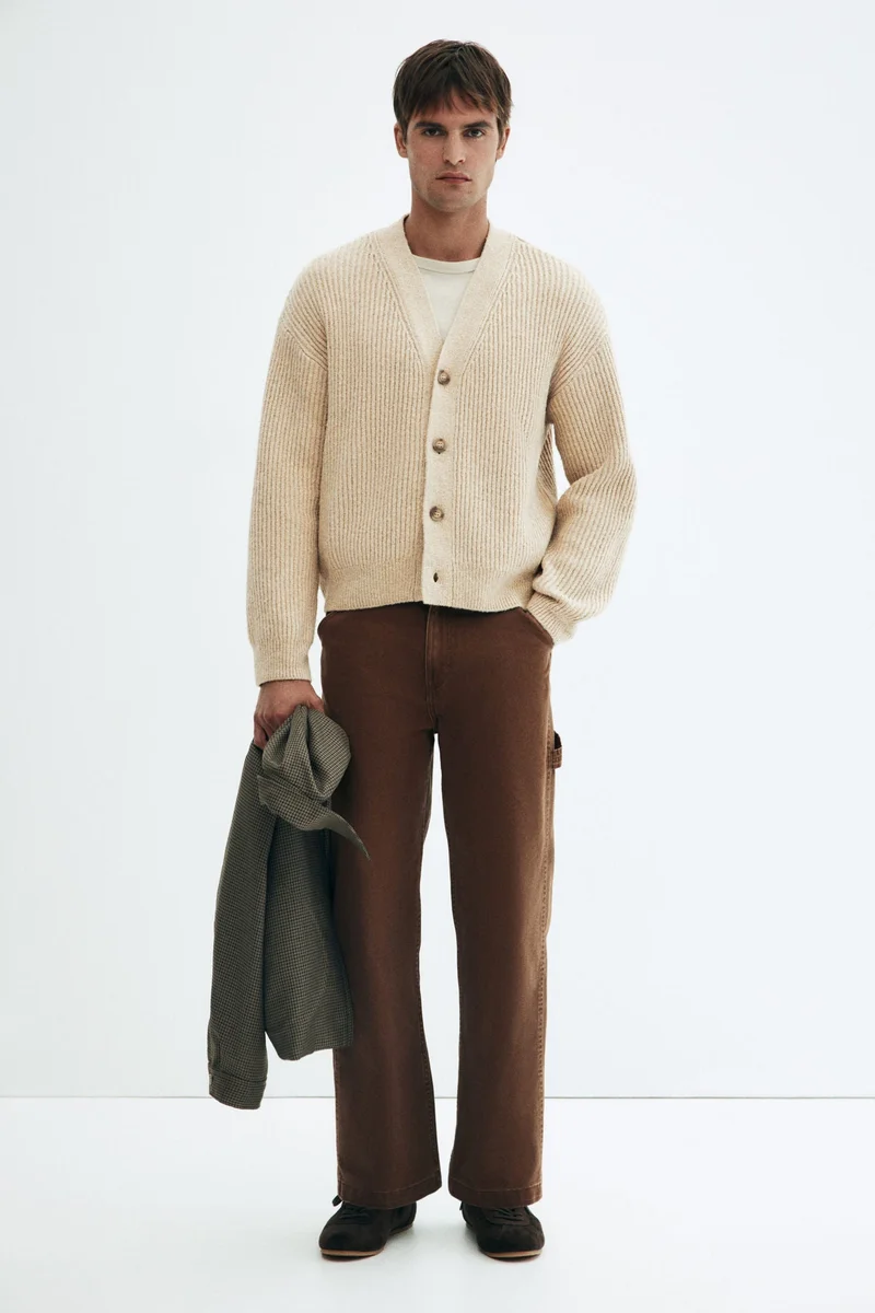 H&M Loose Fit Rib-knit cardigan