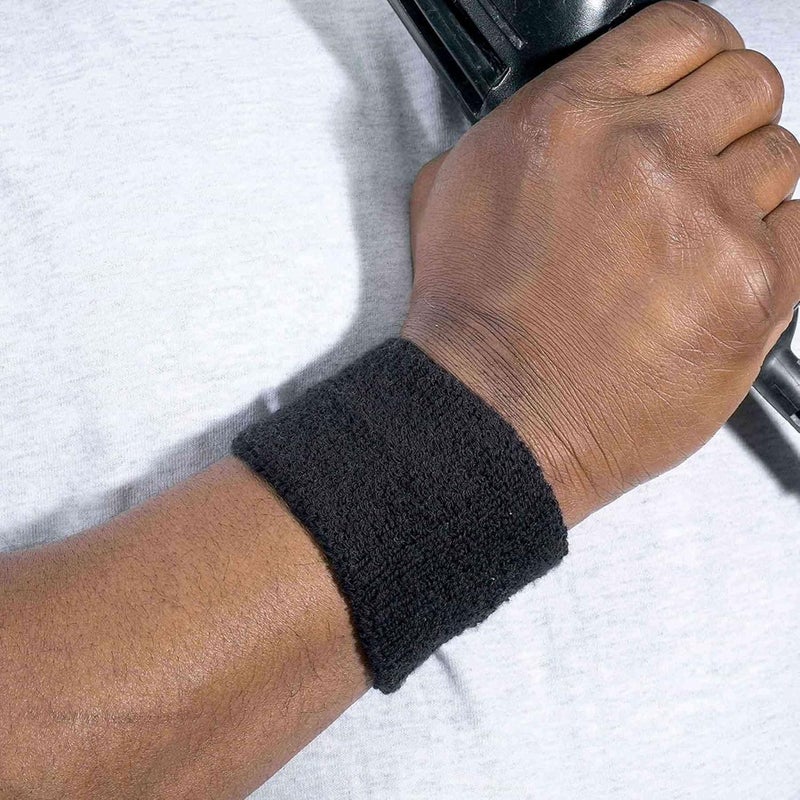 Ergodyne Chill-Its 6500 Absorptive Moisture-Wicking Wrist Sweatband - Black - Image 2