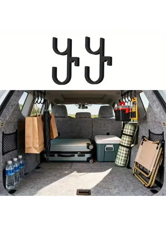 Black 4pcs Car Trunk Umbrella Hanger No Drill Hook Heavy Duty Vehicle Organization - Image 5