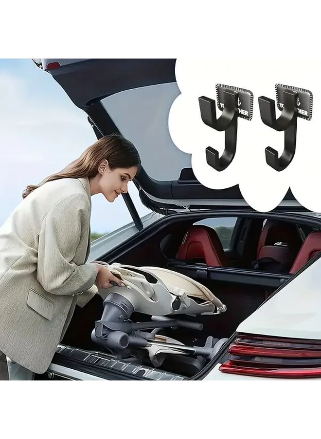 Black 4pcs Car Trunk Umbrella Hanger No Drill Hook Heavy Duty Vehicle Organization - Image 1