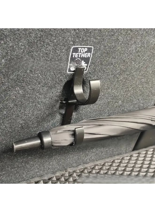 Black 4pcs Car Trunk Umbrella Hanger No Drill Hook Heavy Duty Vehicle Organization - Image 3