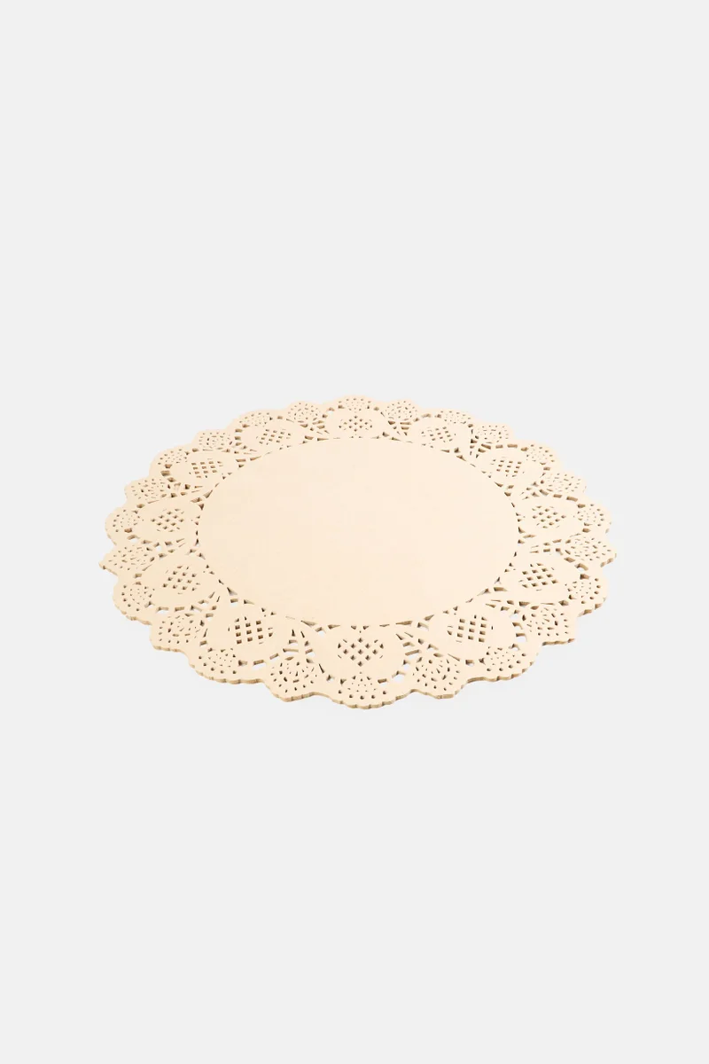 Muy Mucho 20 Pcs Doilies Disposable Foil Lace Paper, Tan