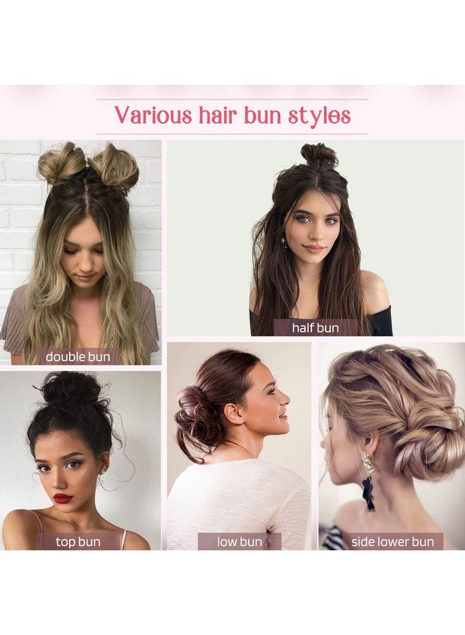 HOOJIH Messy Bun Hair Pieces 4 Pieces Messy Bun Straight Bun Hair Pieces For Women Wavy Tousled Updo Short Ponytail Hair Extensions Hair Scrunchies Large Bun With Elastic Band Silver Gray - Image 5