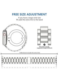 Lerobo Compatible for Apple Watch Band 38mm 41mm 40mm 44mm 42mm 45mm,Stainless Steel Metal Bands for Apple with 2 Pack Protective Cases for iWatch Series 9 8 7 6 5 4 3-1 SE SE2 Ultra Ultra2 Men Women  - Image 4