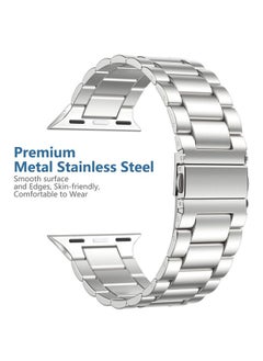 Lerobo Compatible for Apple Watch Band 38mm 41mm 40mm 44mm 42mm 45mm,Stainless Steel Metal Bands for Apple with 2 Pack Protective Cases for iWatch Series 9 8 7 6 5 4 3-1 SE SE2 Ultra Ultra2 Men Women  - Image 2