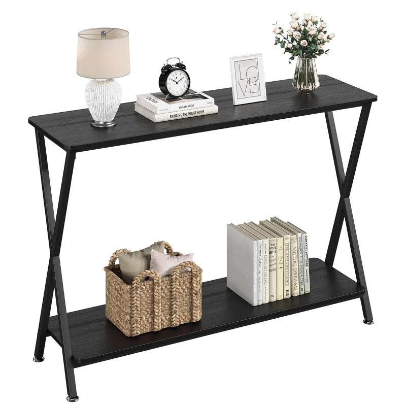 MilleLoom Console Table with Storage Shelf, Narrow Entryway Table, Behind Couch Tables, Thin Sofa Tables for Living Room, Hallway, Bedroom, Foyer - Image 1