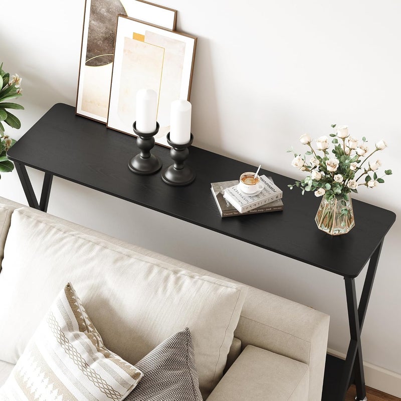MilleLoom Console Table with Storage Shelf, Narrow Entryway Table, Behind Couch Tables, Thin Sofa Tables for Living Room, Hallway, Bedroom, Foyer - Image 4