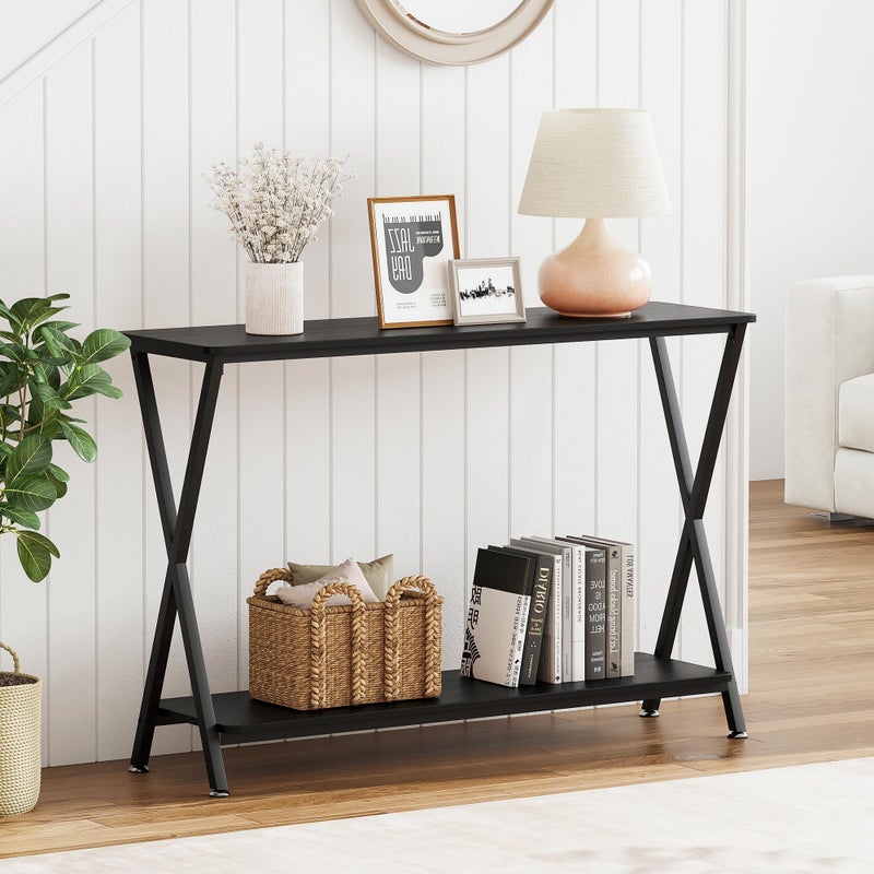 MilleLoom Console Table with Storage Shelf, Narrow Entryway Table, Behind Couch Tables, Thin Sofa Tables for Living Room, Hallway, Bedroom, Foyer - Image 3