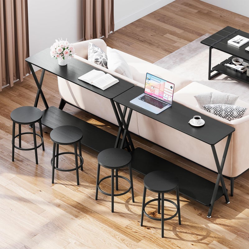 MilleLoom Console Table with Storage Shelf, Narrow Entryway Table, Behind Couch Tables, Thin Sofa Tables for Living Room, Hallway, Bedroom, Foyer - Image 5