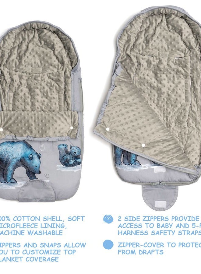 JumpOff Jo – Baby Bunting Bag - Stroller Blanket, Sleeping Bag & Sleep Sack – Baby Essentials for Newborn, Winter Car Seat Covers for Babies, Wearable Blanket – 0-12 Months - Mama Bear - Image 2