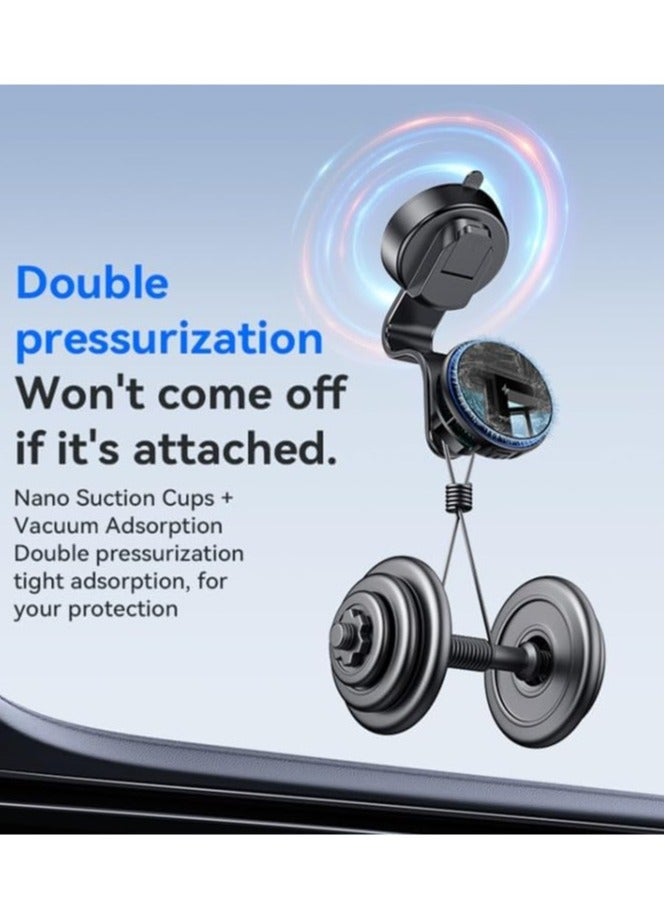 Magnetic Wireless Charging Car Holder with Semiconductor Cooling and Dual Ambient Lighting - Image 5