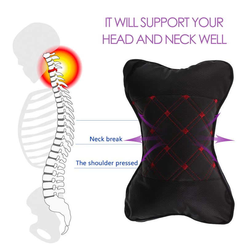 2pcs Ergonomic Car Seat Neck Pillow Soft Breathable Headrest Cushion for Driving Comfort - Image 4