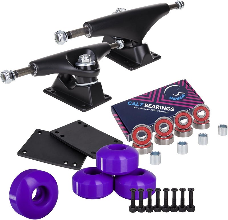 Cal 7 Skateboard Complete Combo with 139 mm Trucks, 52 mm Wheels, Bearings, Durable Skateboard Hardware Kit, Starter Set for Standard Skateboards - Image 1