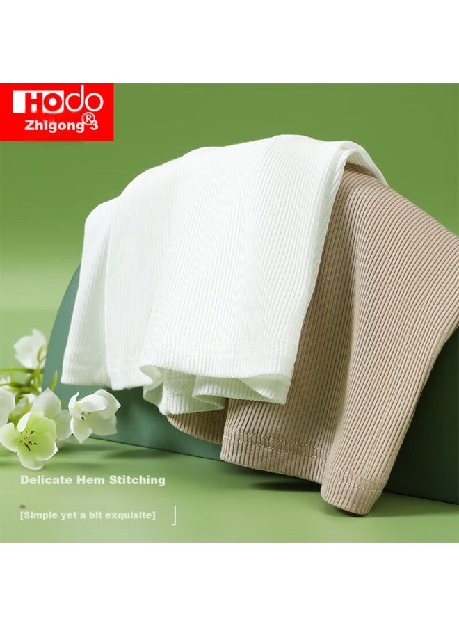 Hongdou Women's Summer Vest With Chest Pad Modal Lightweight Smooth Lace Versatile Base Shirt Elegant White 175 - Image 4